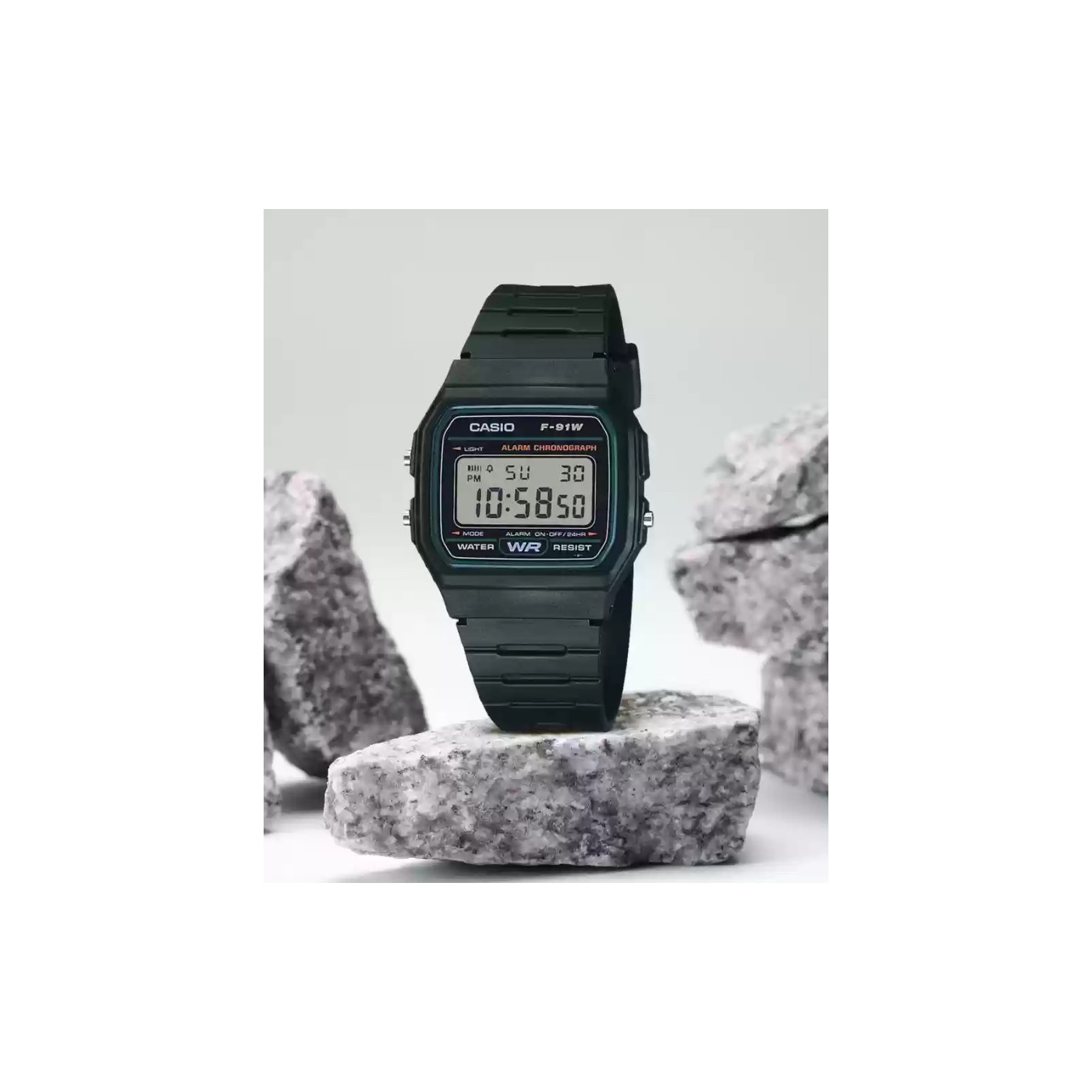 Casio F-91W-3DG Unisex Kol Saati Siyah Suya Dayanıklı Pilli Dijital Kasa Plastik - Görsel 2