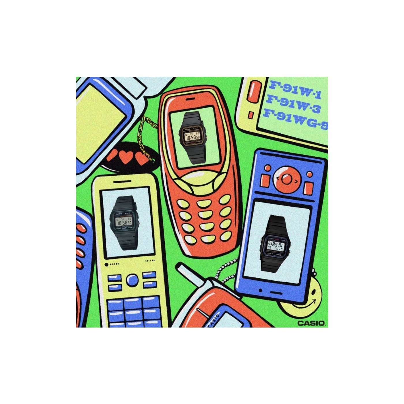 Casio F-91W-3DG Unisex Kol Saati Siyah Suya Dayanıklı Pilli Dijital Kasa Plastik - Görsel 3
