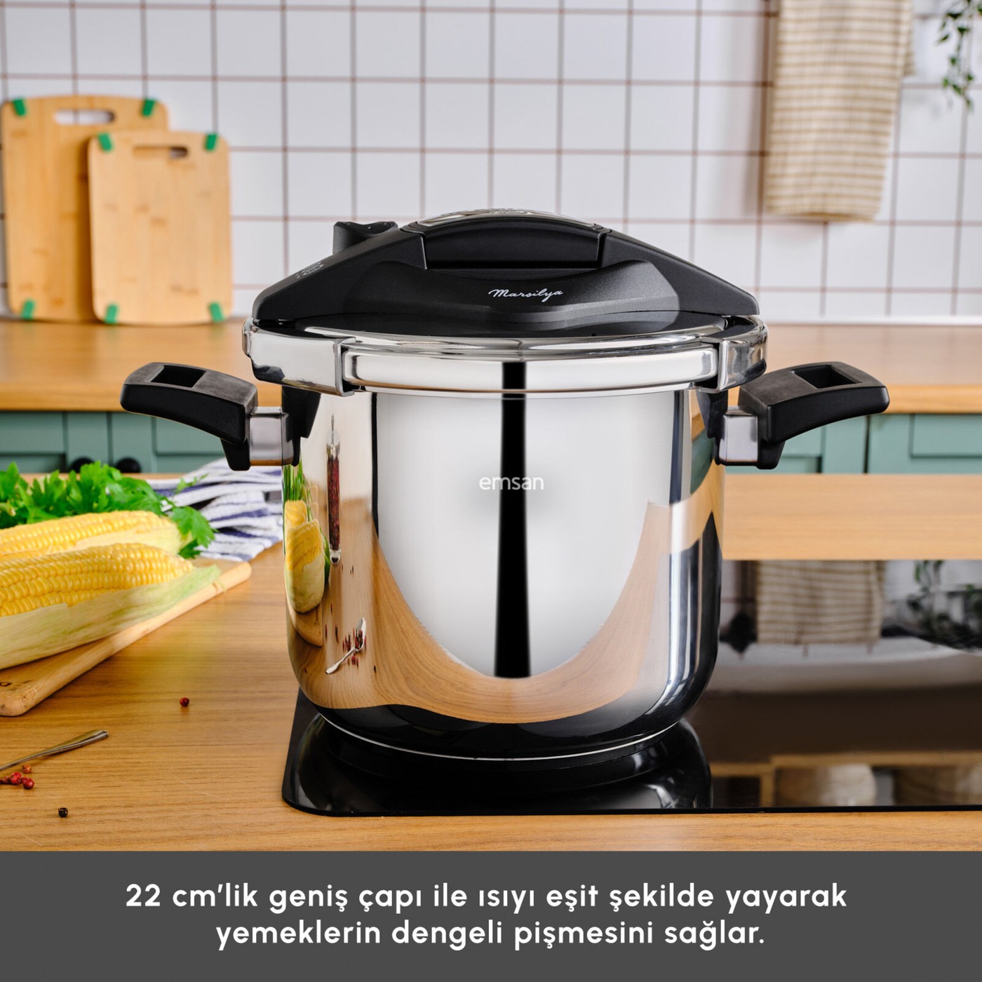 Emsan Marsilya 7 lt Düdüklü Tencere Indüksiyon Tabanlı - Görsel 4