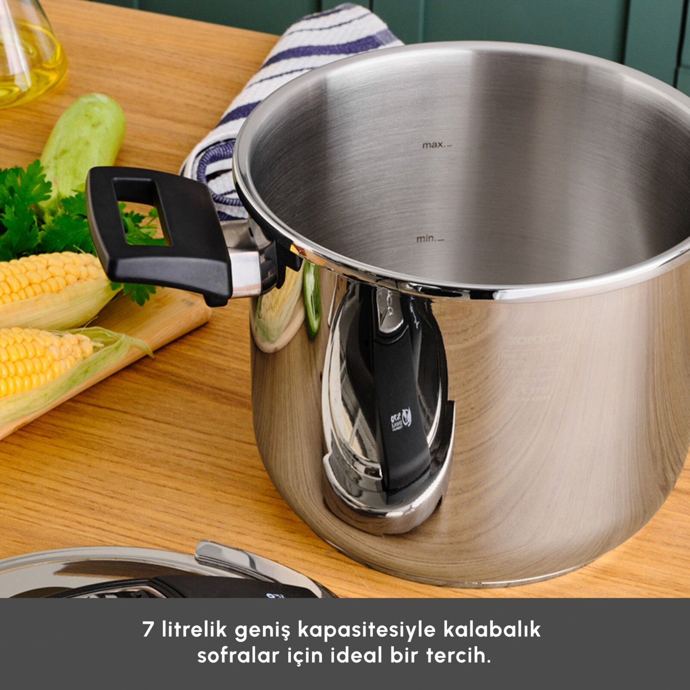 Emsan Marsilya 7 lt Düdüklü Tencere Indüksiyon Tabanlı - Görsel 5
