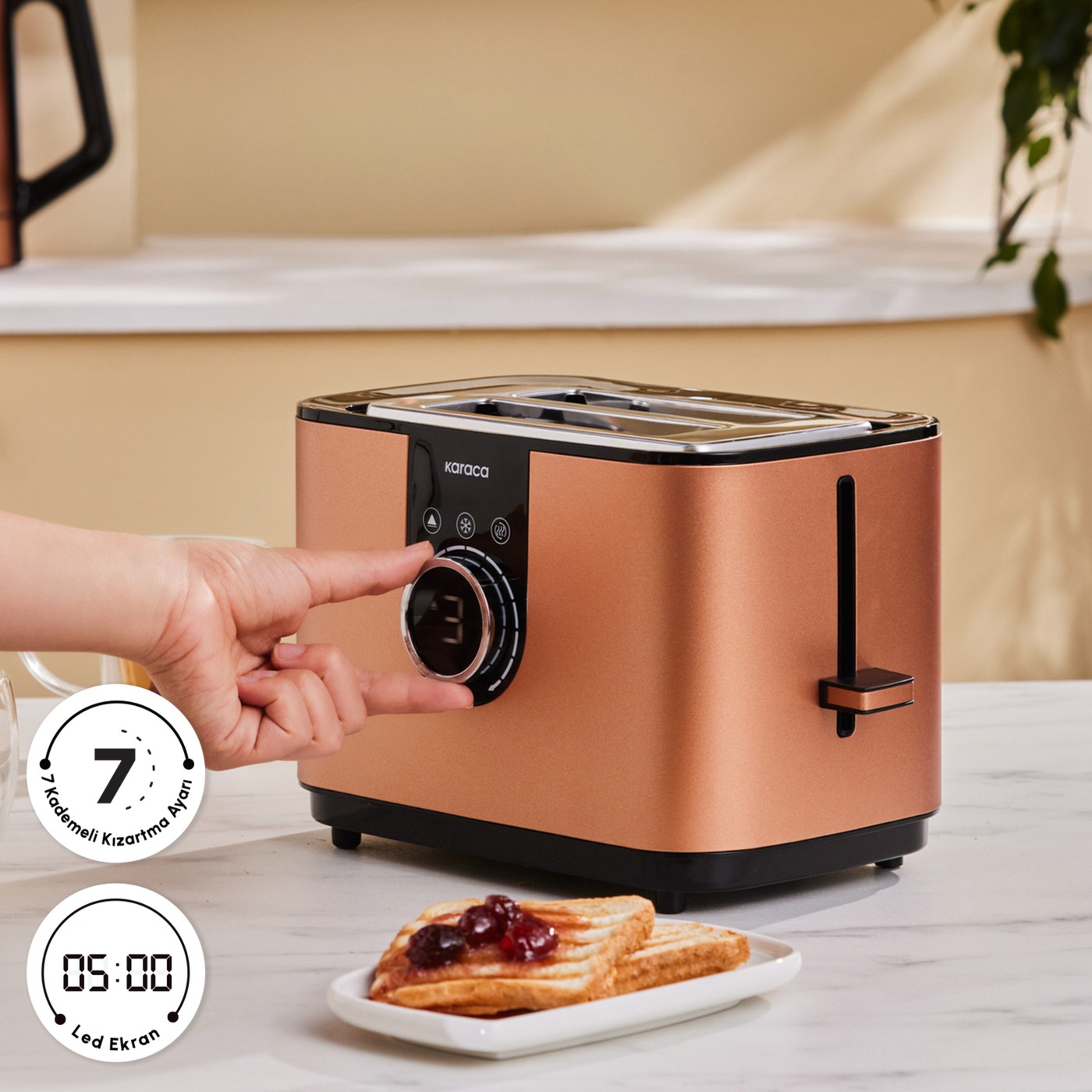 Karaca 2303 Bronz 850 W Ekmek Kızartma Makinesi Series 2303 Bronze - Görsel 3