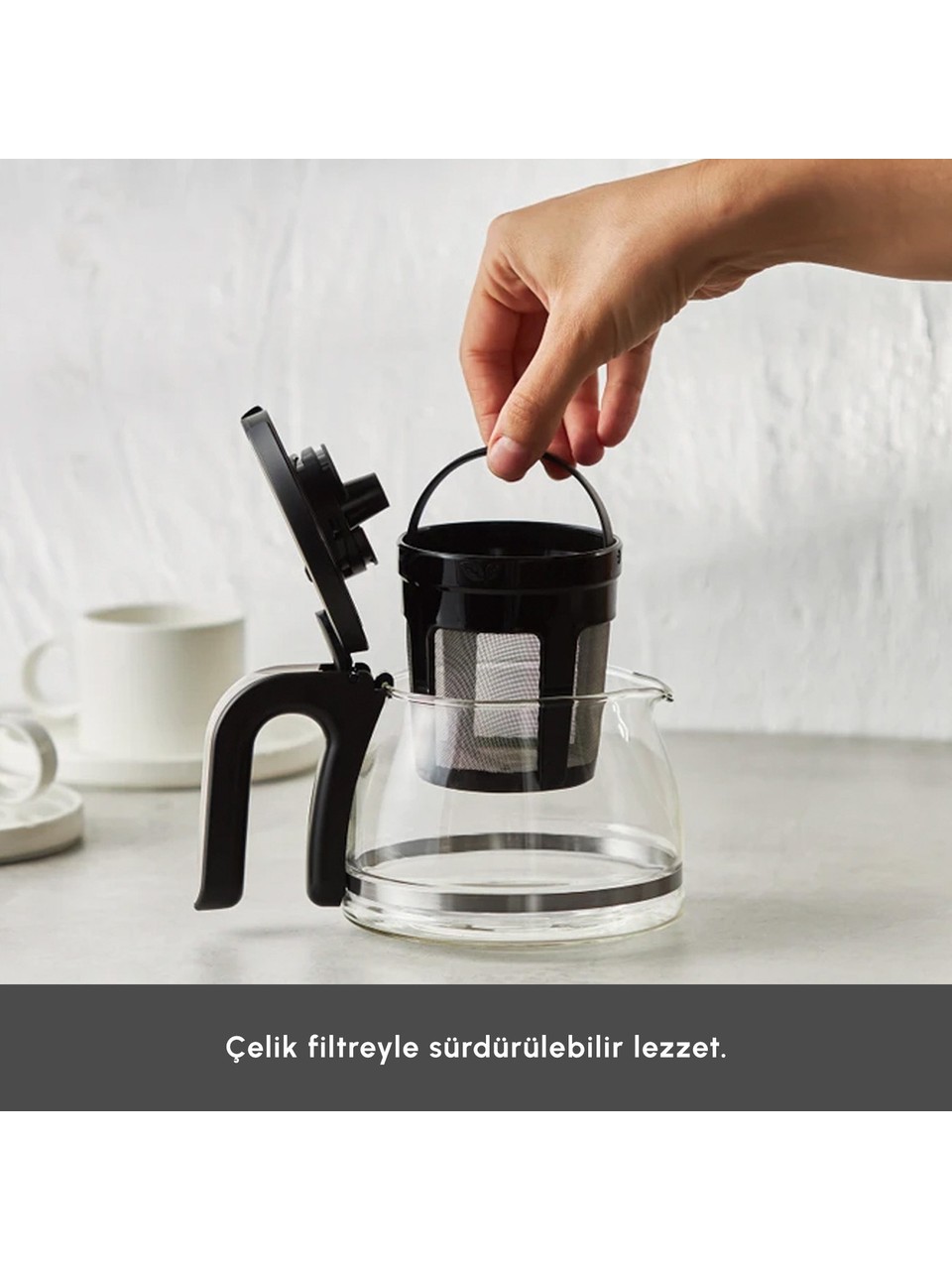 Karaca Just Coffee Aroma 2 In 1 Filtre Kahve ve Çay Demleme Makinesi Bej - Görsel 5