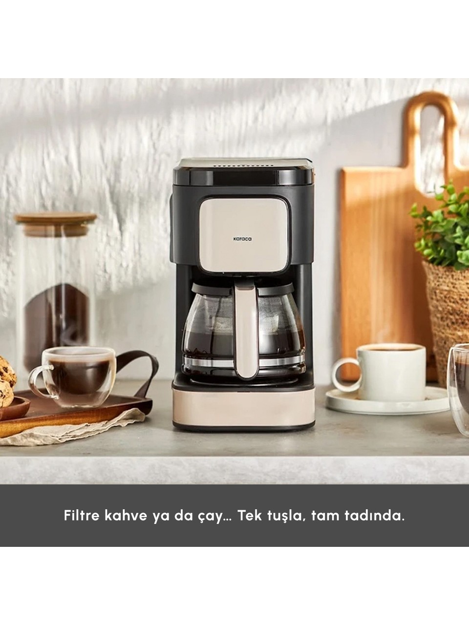 Karaca Just Coffee Aroma 2 In 1 Filtre Kahve ve Çay Demleme Makinesi Bej - Görsel 7