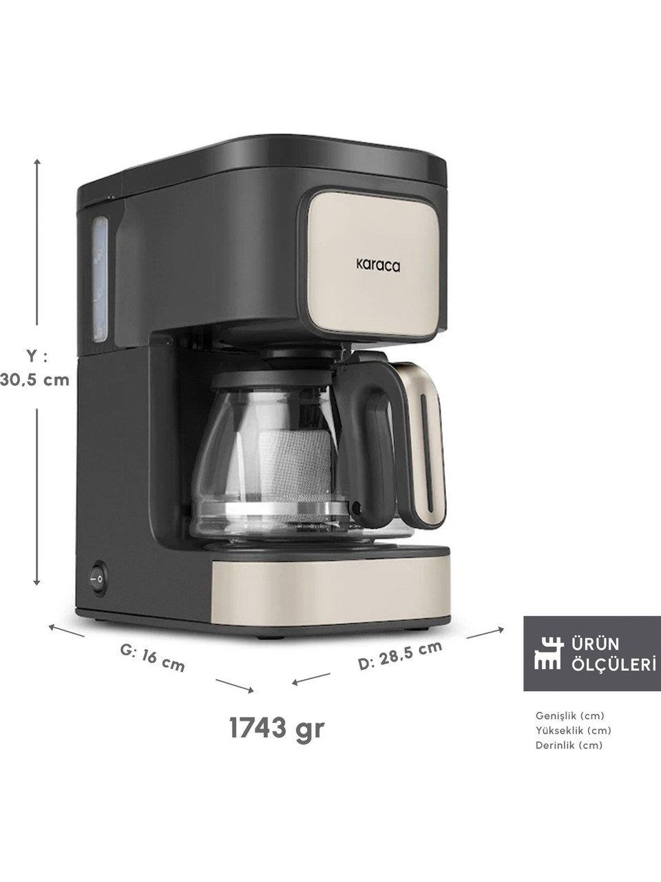 Karaca Just Coffee Aroma 2 In 1 Filtre Kahve ve Çay Demleme Makinesi Bej - Görsel 8
