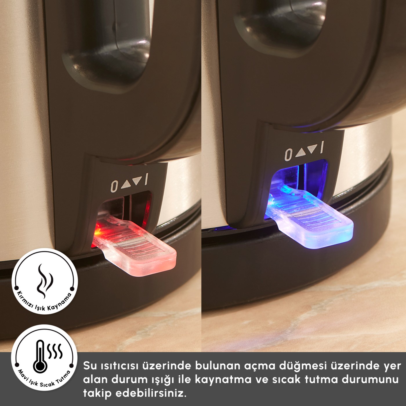 Karaca Tea Break Inox Siyah 1650 W Çelik Demlikli Çay Makinesi & Su Isıtıcı - Görsel 7
