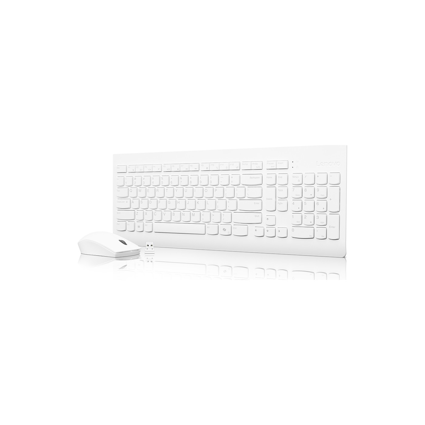 Lenovo 510 GX30W75336 Kablosuz Klavye Mouse Seti Ingilizce Beyaz - Görsel 4