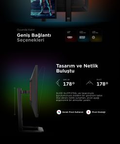 Alternative view of Rampage Slice SL27F275Q 27" 1 ms 2K Pivot IPS 275 Hz Oyuncu Monitörü Fast IPS QHD HDR400 Siyah Flat