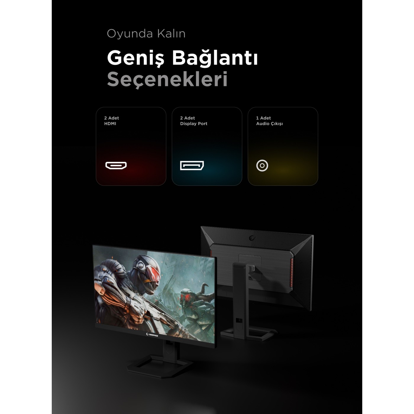 Rampage Slice SL27F275Q 27" 1 ms 2K Pivot IPS 275 Hz Oyuncu Monitörü Fast IPS QHD HDR400 Siyah Flat - Görsel 9