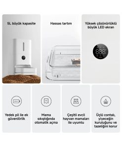 Alternative view of Xiaomi Smart Food Feeder 2 5 lt Akıllı Mama Kabı Kedi Ve Köpek Mama Kabı Akıllı Evcil Hayvan Besleyici