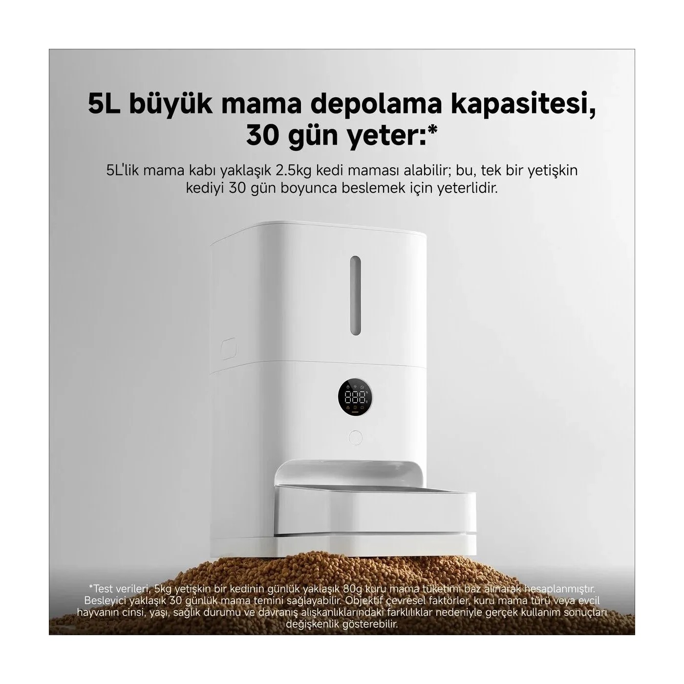 Xiaomi Smart Food Feeder 2 5 lt Akıllı Mama Kabı Kedi Ve Köpek Mama Kabı Akıllı Evcil Hayvan Besleyici - Görsel 4