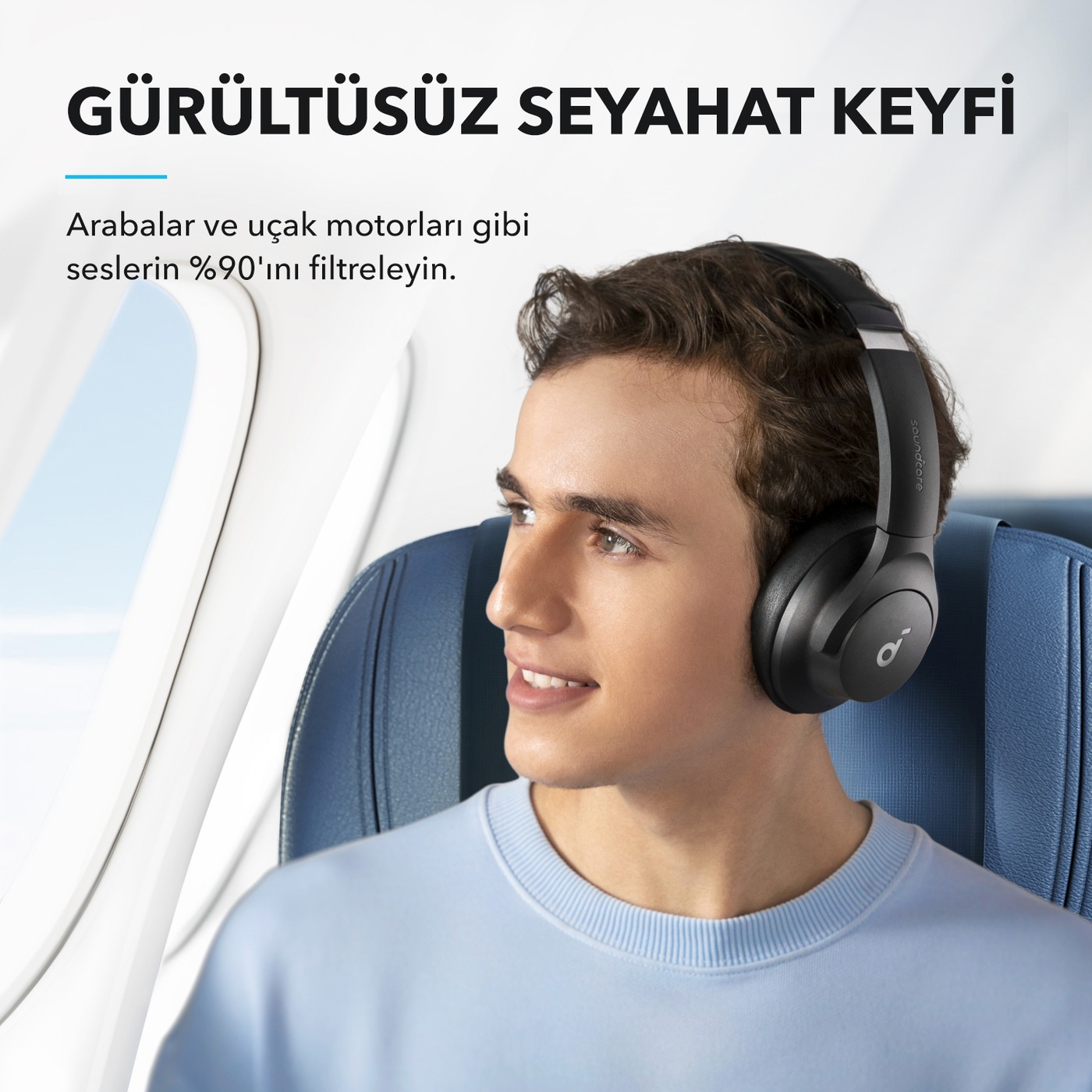 Anker SoundCore Life Q20i Beyaz Kulak Üstü Bluetooth Kulaklık Aktif Gürültü Engelleme A3004 - Görsel 5