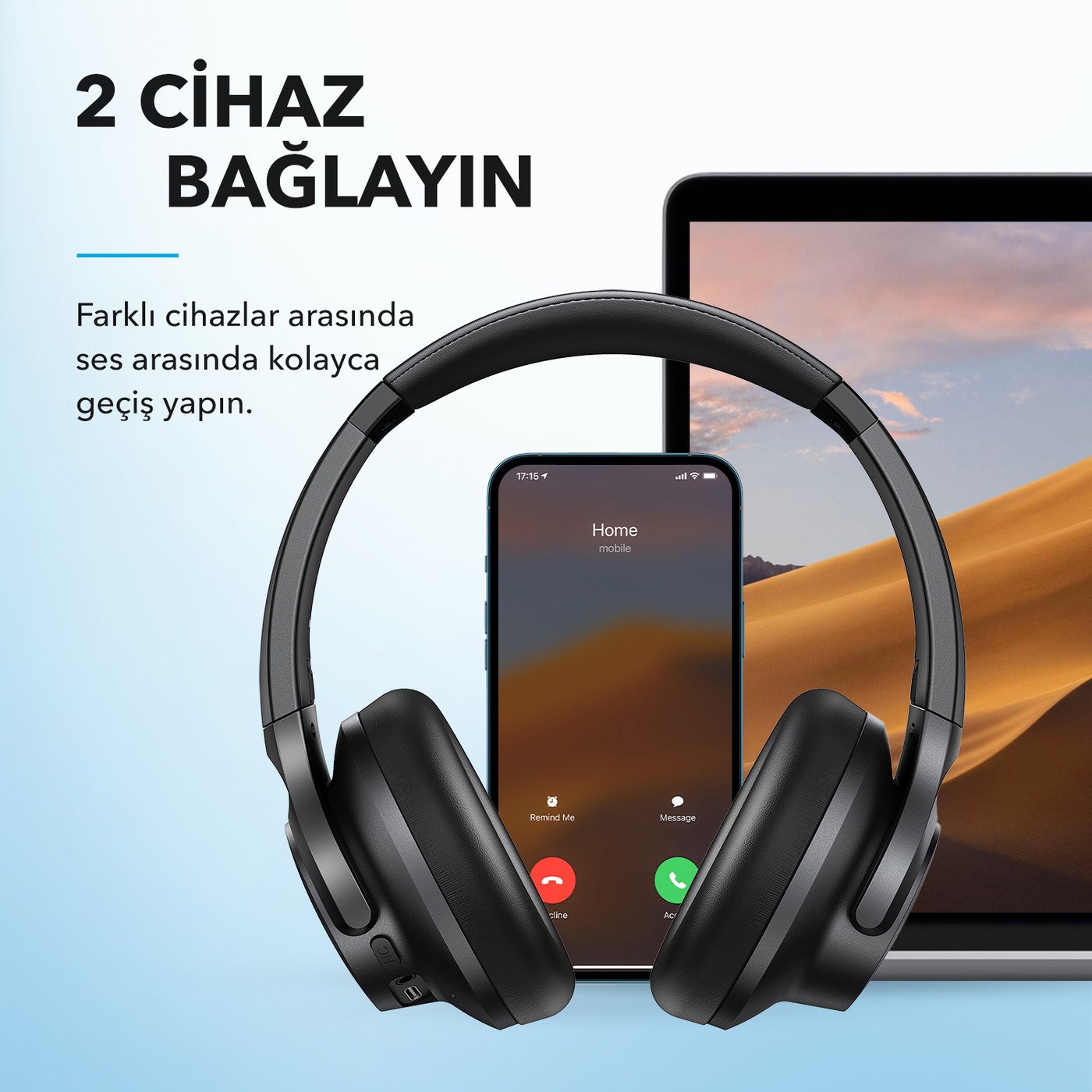 Anker SoundCore Life Q20i Beyaz Kulak Üstü Bluetooth Kulaklık Aktif Gürültü Engelleme A3004 - Görsel 7