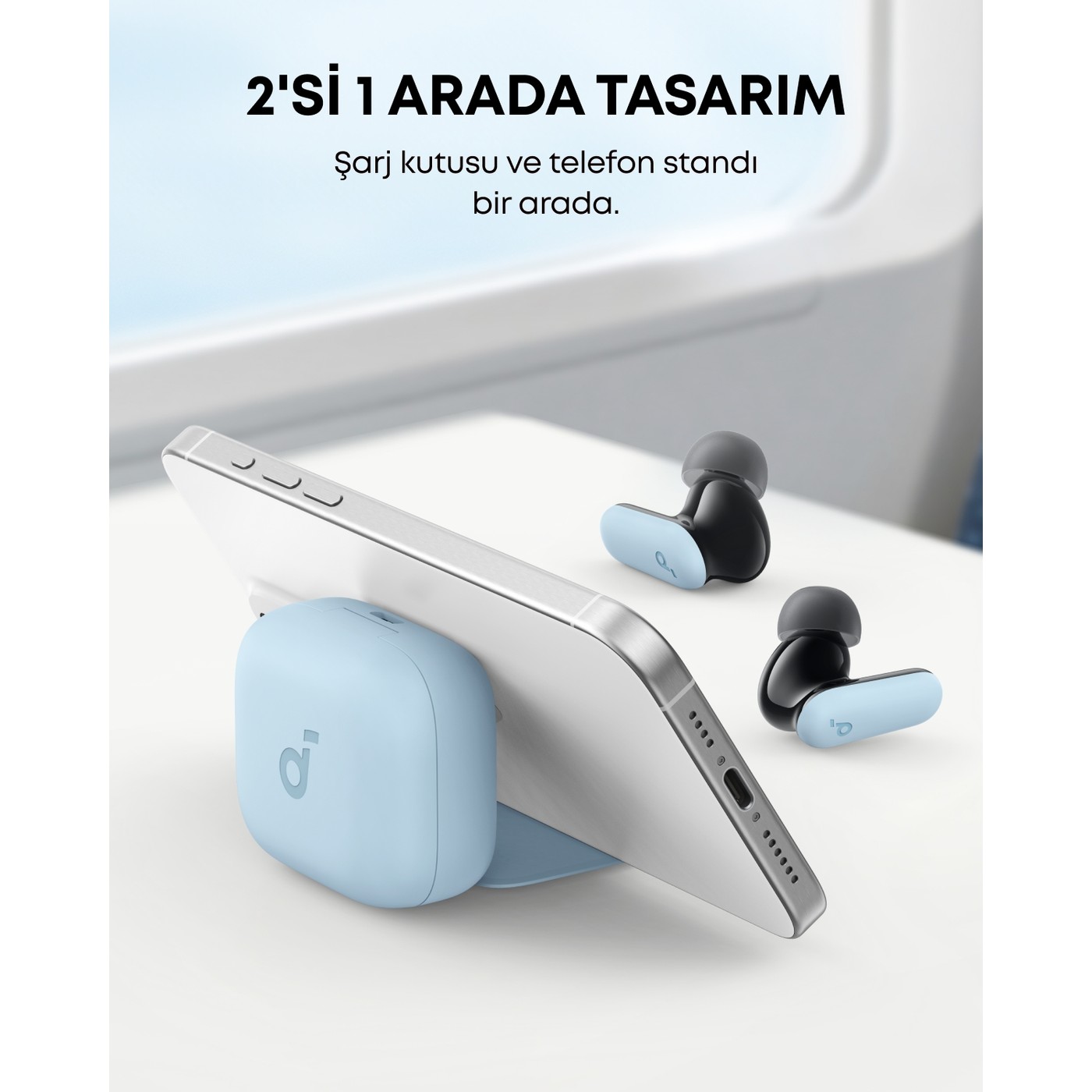 Anker SoundCore R50i NC ANC TWS Mavi Kulak İçi Bluetooth Kulaklık Aktif Gürültü Engelleme - Görsel 4