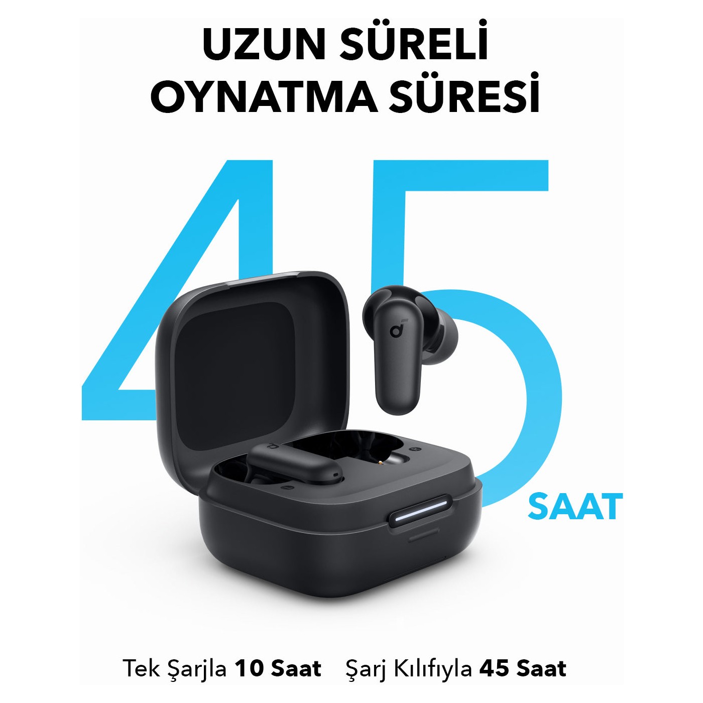 Anker SoundCore R50i NC ANC TWS Siyah Kulak İçi Bluetooth Kulaklık Aktif Gürültü Engelleme - Görsel 2
