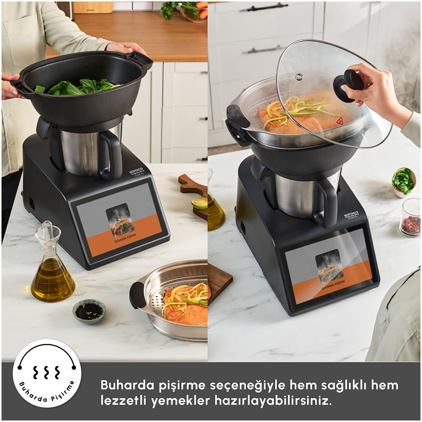 Karaca Thermo Pro Cook XL Multifonksiyonel Mutfak Robotu4,5 L Paslanmaz Çelik Multifonksiyonel Pişirici Hızlı Isınma Teknolojisi - Görsel 7